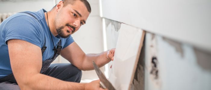 професионално лепене на плочки върху фибран